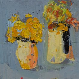Trzy bukiety żółtych kwiatów