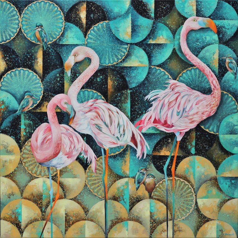Flamingi. Ornament IX